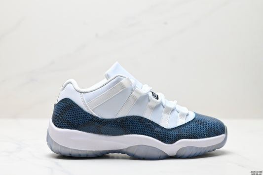 Nike Air Jordan 11 Retro Low Sneakers – White & Navy Pattern