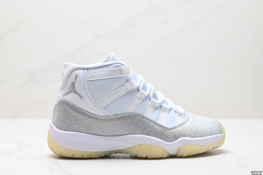 Nike Air Jordan 11 Retro High-Top Sneakers – White & Silver