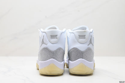 Nike Air Jordan 11 Retro High-Top Sneakers – White & Silver