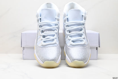 Nike Air Jordan 11 Retro High-Top Sneakers – White & Silver