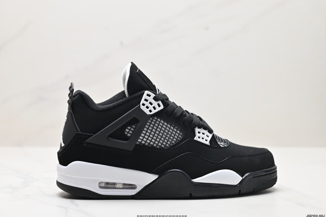 Nike Air Jordan 4 Retro White Thunder – Black & White