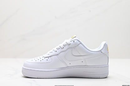 Nike Air Force 1 ’07 Low Sneakers – White with Gold-Tone Chain