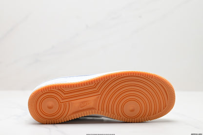 Nike Air Force 1 ’07 Low Sneakers – White with Gum-Colored Outsole