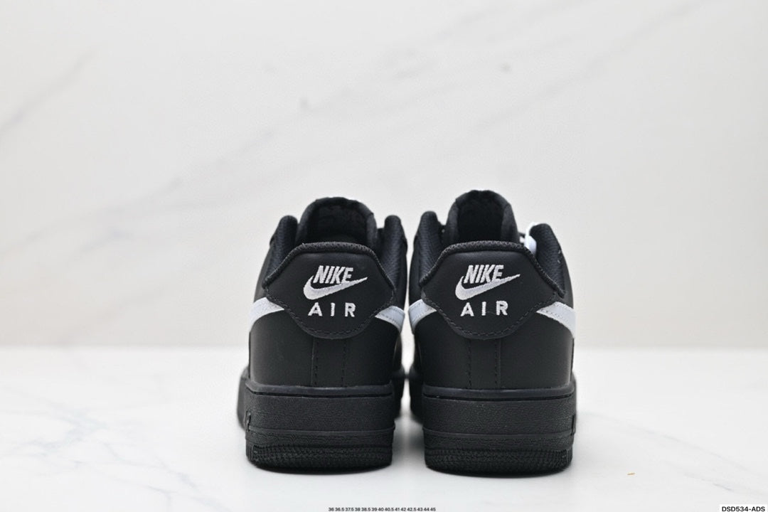 Nike Air Force 1 ’07 SE Low Sneakers – Black with White Swoosh