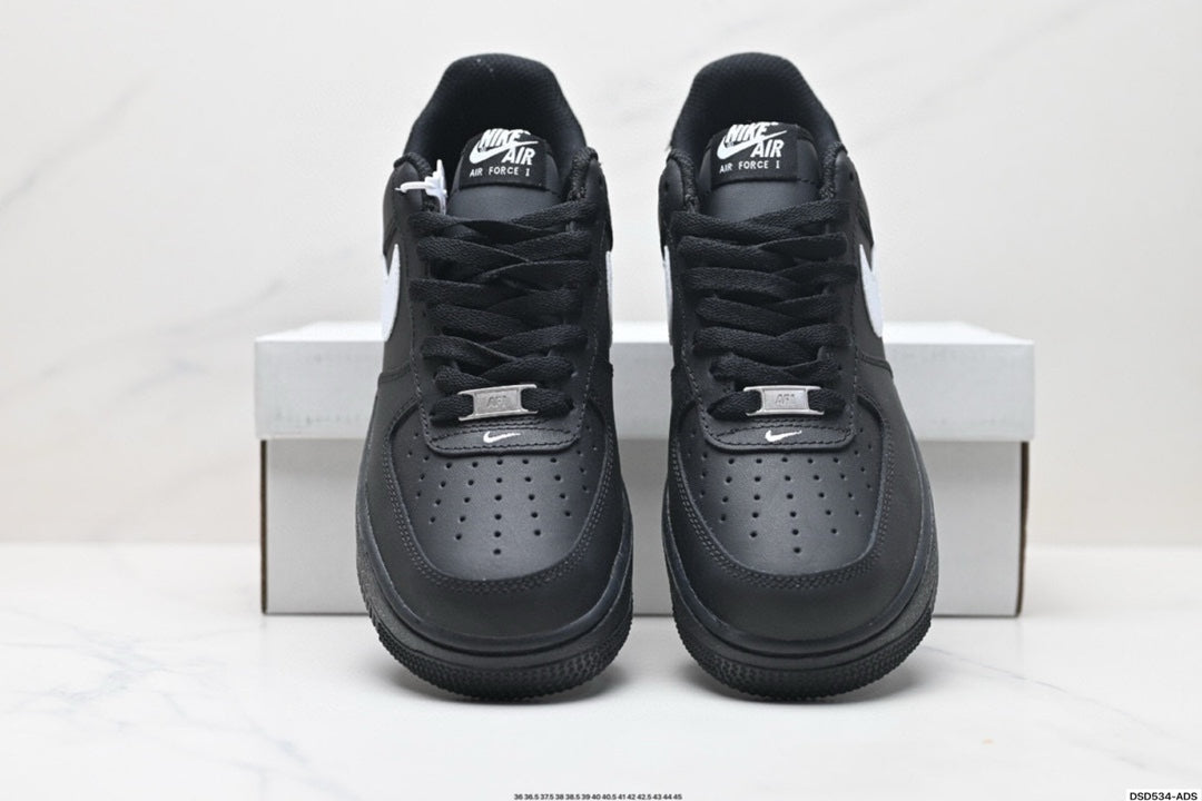 Nike Air Force 1 ’07 SE Low Sneakers – Black with White Swoosh