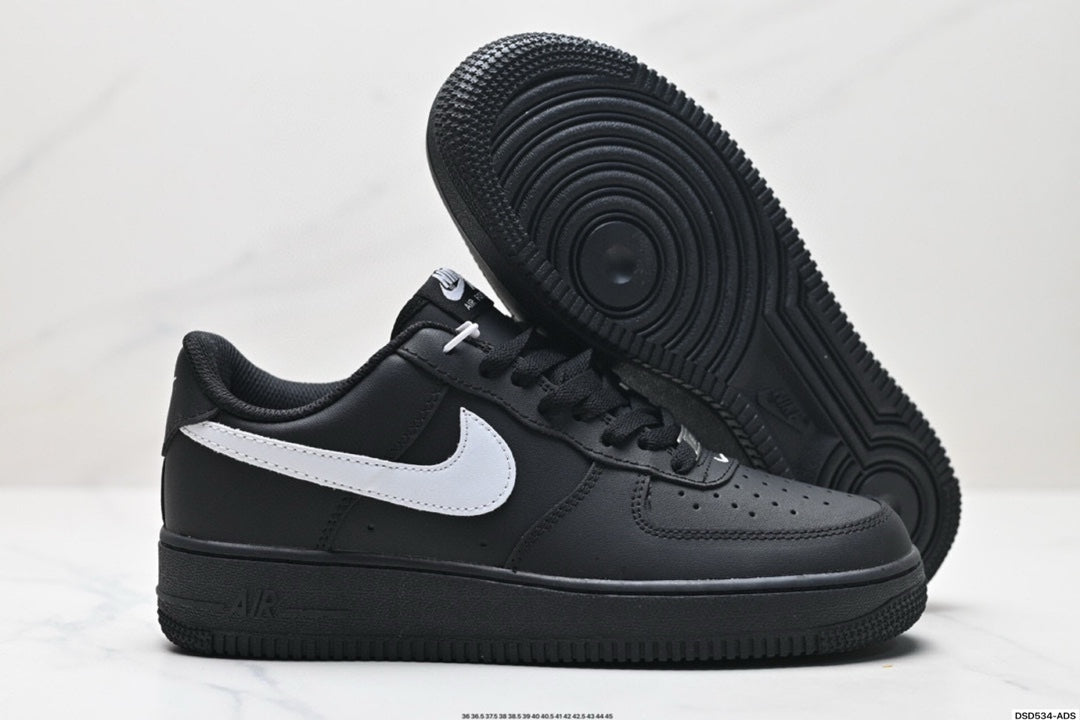 Nike Air Force 1 ’07 SE Low Sneakers – Black with White Swoosh