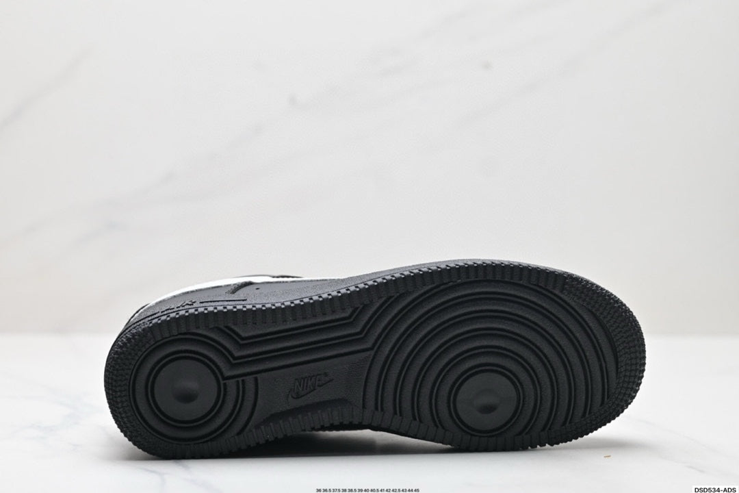 Nike Air Force 1 ’07 SE Low Sneakers – Black with White Swoosh