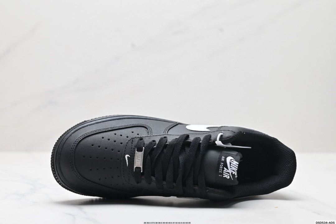 Nike Air Force 1 ’07 SE Low Sneakers – Black with White Swoosh