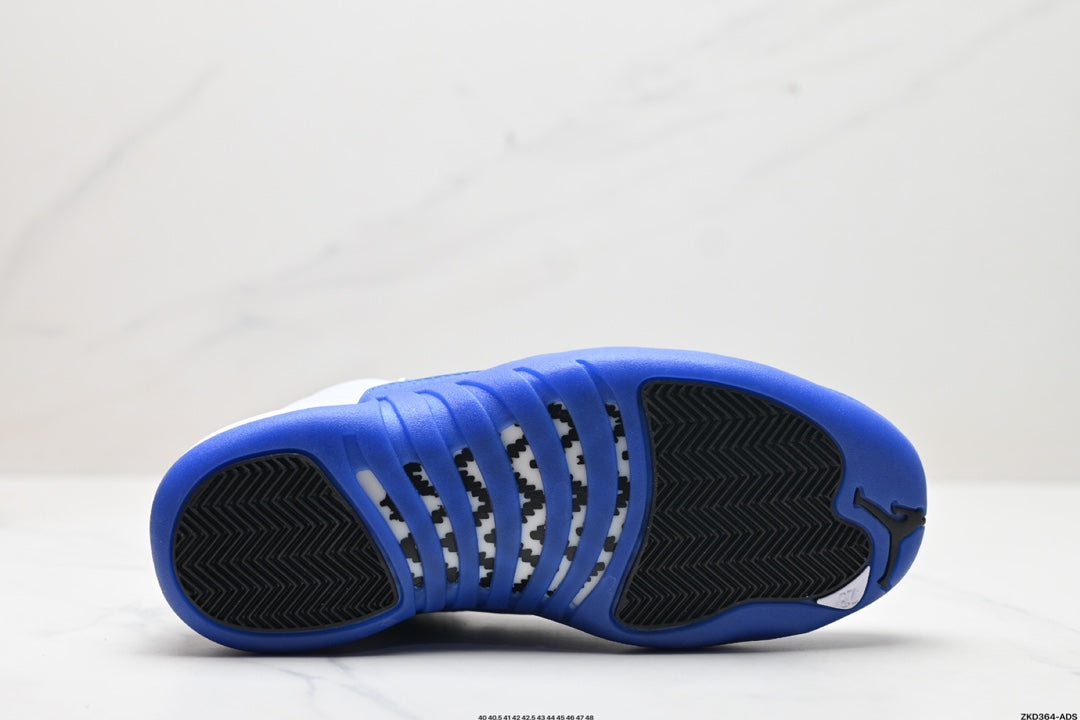 Nike Air Jordan 12 Retro High-Top Sneakers – White & Blue