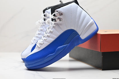 Nike Air Jordan 12 Retro High-Top Sneakers – White & Blue