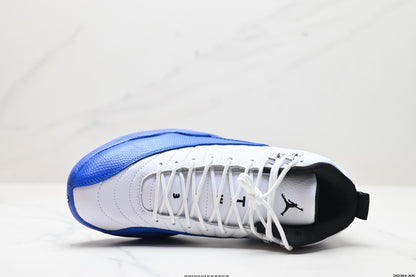 Nike Air Jordan 12 Retro High-Top Sneakers – White & Blue