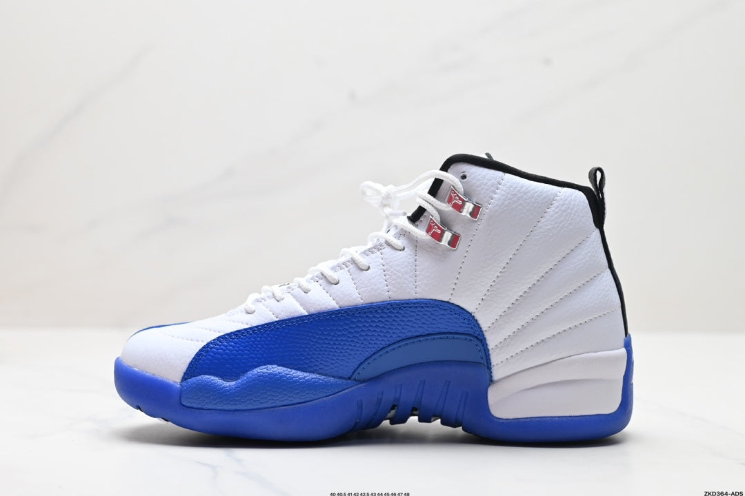 Nike Air Jordan 12 Retro High-Top Sneakers – White & Blue