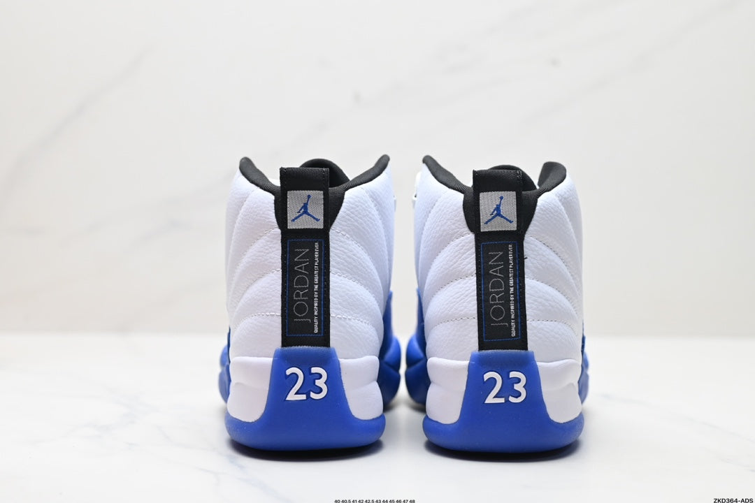 Nike Air Jordan 12 Retro High-Top Sneakers – White & Blue
