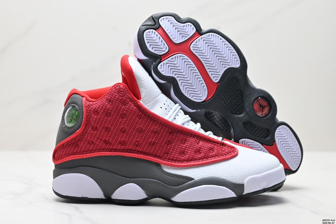 Nike Air Jordan 13 Retro Mid-Top Sneakers – Red, White & Black