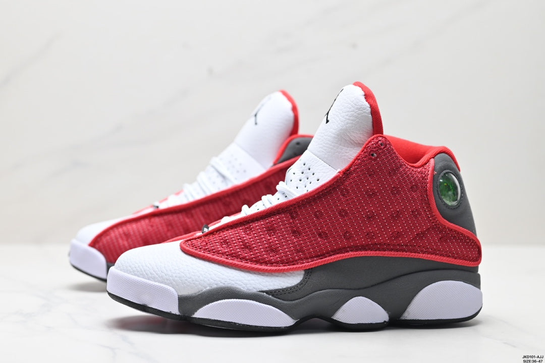 Nike Air Jordan 13 Retro Mid-Top Sneakers – Red, White & Black