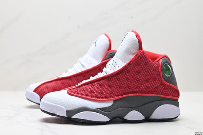 Nike Air Jordan 13 Retro Mid-Top Sneakers – Red, White & Black