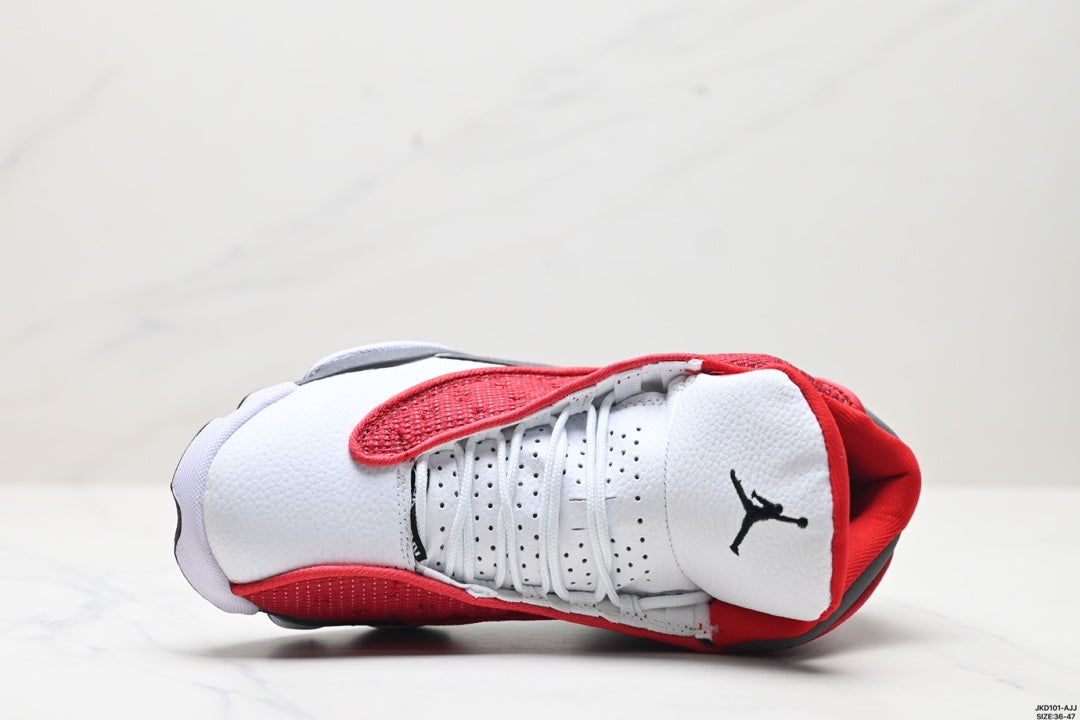 Nike Air Jordan 13 Retro Mid-Top Sneakers – Red, White & Black
