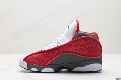 Nike Air Jordan 13 Retro Mid-Top Sneakers – Red, White & Black