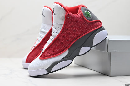 Nike Air Jordan 13 Retro Mid-Top Sneakers – Red, White & Black