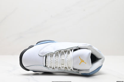 Nike Air Jordan 13 Retro Mid-Top Sneakers – White & Light Blue