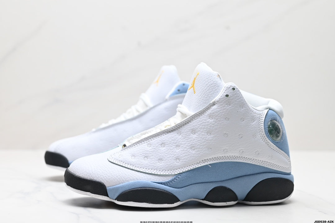 Nike Air Jordan 13 Retro Mid-Top Sneakers – White & Light Blue