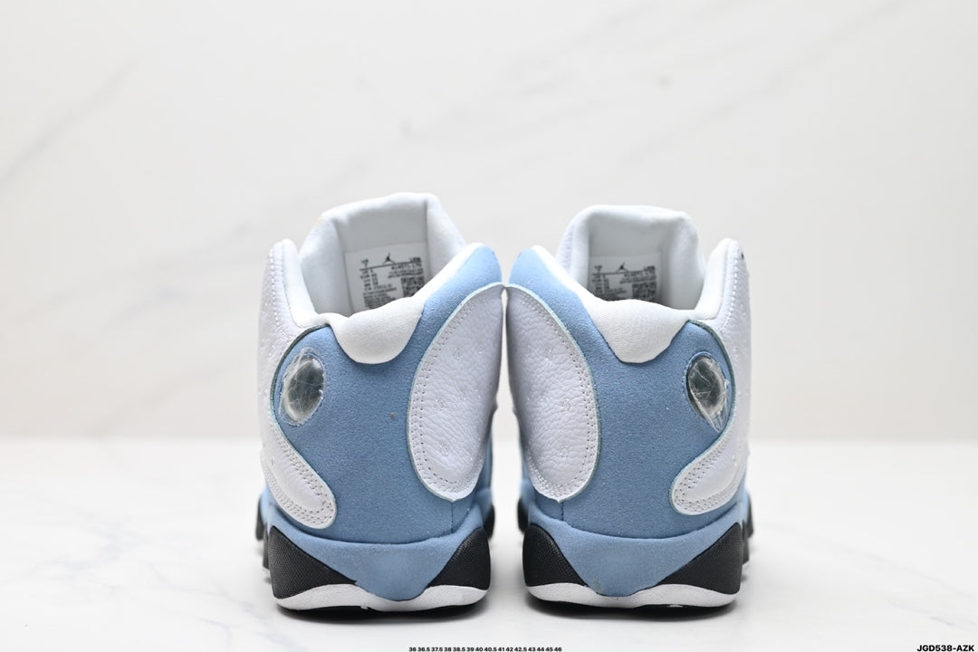 Nike Air Jordan 13 Retro Mid-Top Sneakers – White & Light Blue