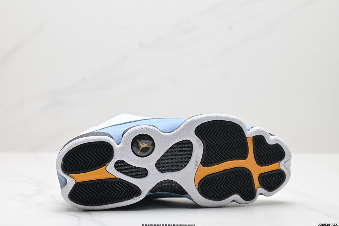 Nike Air Jordan 13 Retro Mid-Top Sneakers – White & Light Blue