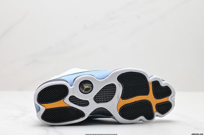 Nike Air Jordan 13 Retro Mid-Top Sneakers – White & Light Blue