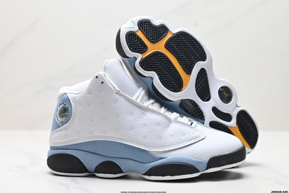Nike Air Jordan 13 Retro Mid-Top Sneakers – White & Light Blue