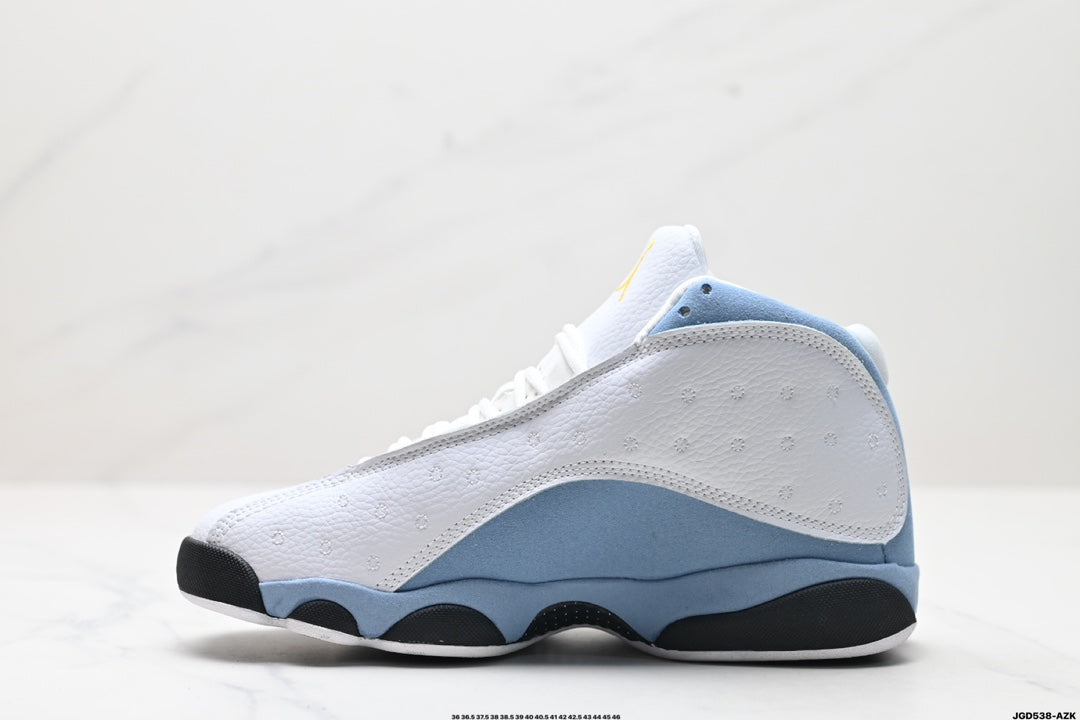 Nike Air Jordan 13 Retro Mid-Top Sneakers – White & Light Blue