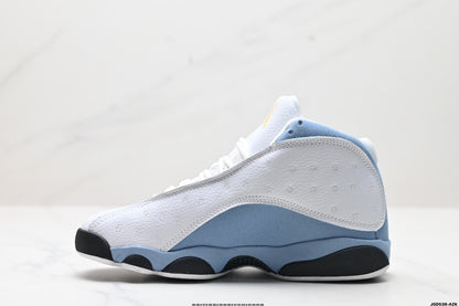 Nike Air Jordan 13 Retro Mid-Top Sneakers – White & Light Blue