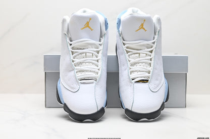 Nike Air Jordan 13 Retro Mid-Top Sneakers – White & Light Blue