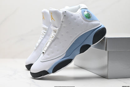 Nike Air Jordan 13 Retro Mid-Top Sneakers – White & Light Blue