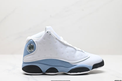 Nike Air Jordan 13 Retro Mid-Top Sneakers – White & Light Blue