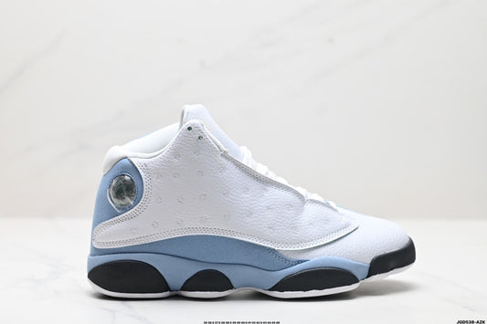 Nike Air Jordan 13 Retro Mid-Top Sneakers – White & Light Blue