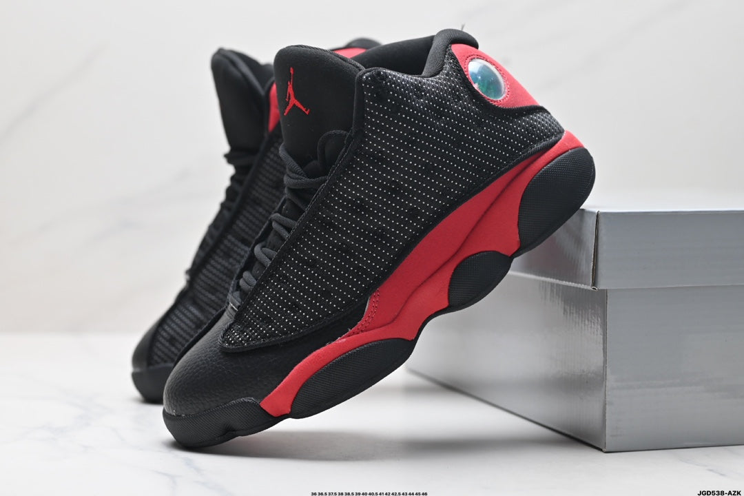 Nike Air Jordan 13 Retro Mid-Top Sneakers – Black & Red
