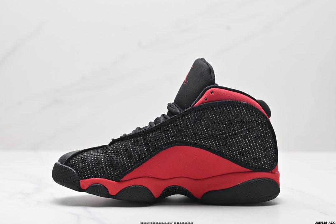 Nike Air Jordan 13 Retro Mid-Top Sneakers – Black & Red