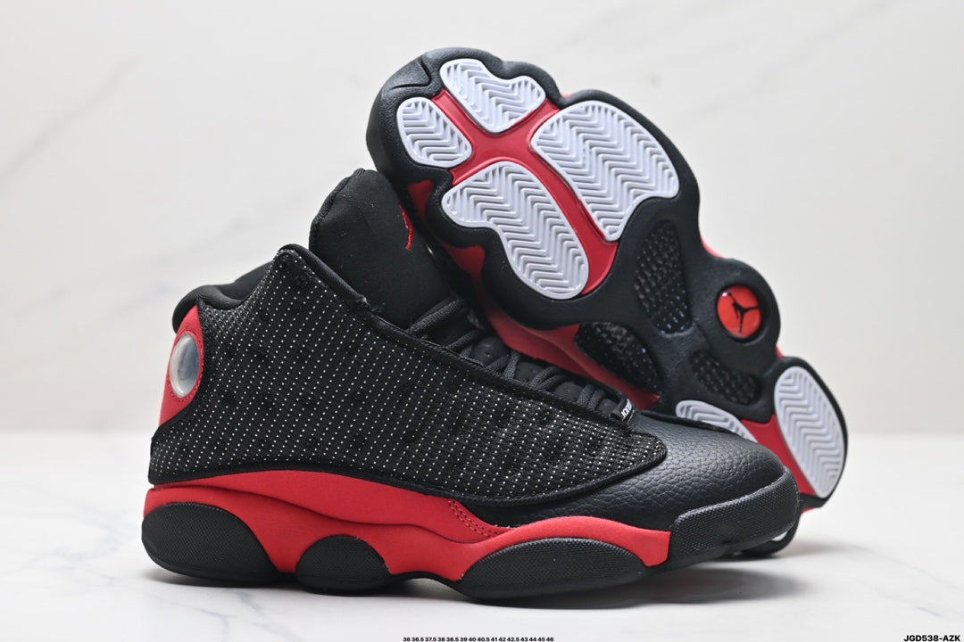 Nike Air Jordan 13 Retro Mid-Top Sneakers – Black & Red