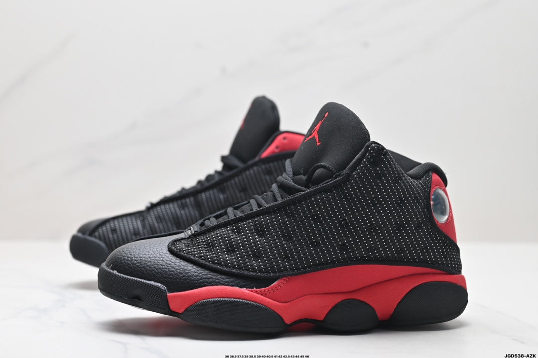 Nike Air Jordan 13 Retro Mid-Top Sneakers – Black & Red