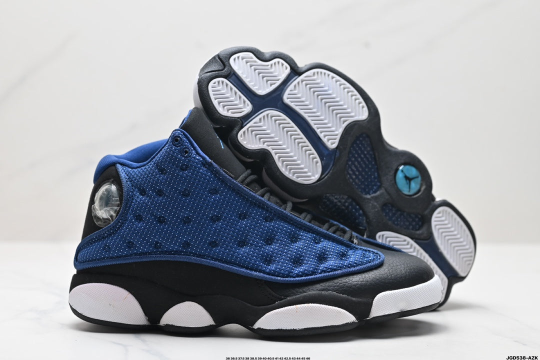 Nike Air Jordan 13 Retro Mid-Top Sneakers – Blue, Black & White