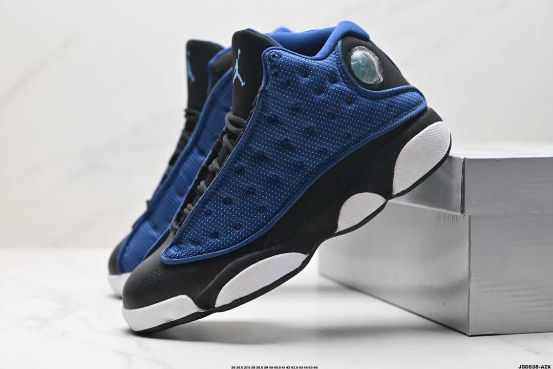 Nike Air Jordan 13 Retro Mid-Top Sneakers – Blue, Black & White