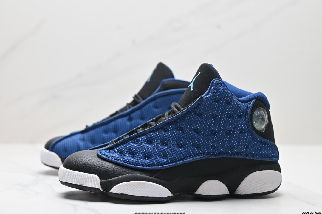 Nike Air Jordan 13 Retro Mid-Top Sneakers – Blue, Black & White