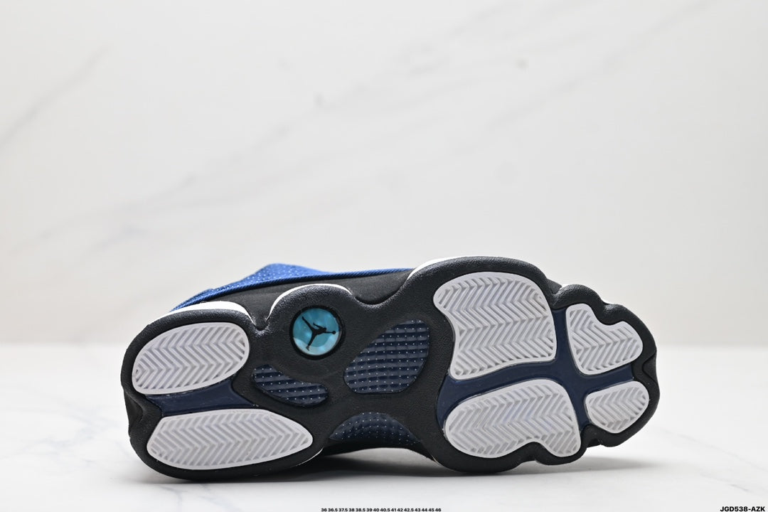 Nike Air Jordan 13 Retro Mid-Top Sneakers – Blue, Black & White