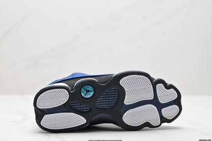Nike Air Jordan 13 Retro Mid-Top Sneakers – Blue, Black & White