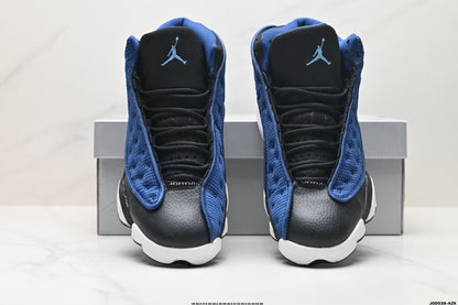 Nike Air Jordan 13 Retro Mid-Top Sneakers – Blue, Black & White