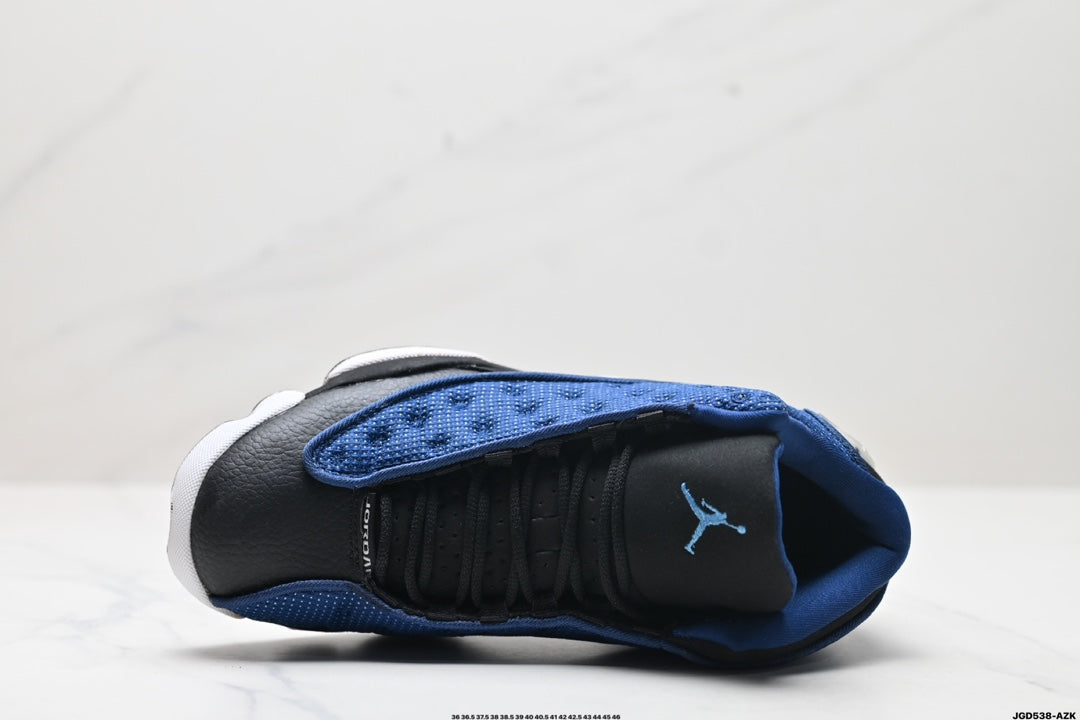 Nike Air Jordan 13 Retro Mid-Top Sneakers – Blue, Black & White