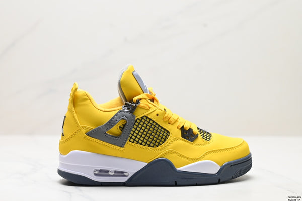 Nike Air Jordan 4 Retro Sneakers – Yellow & Grey