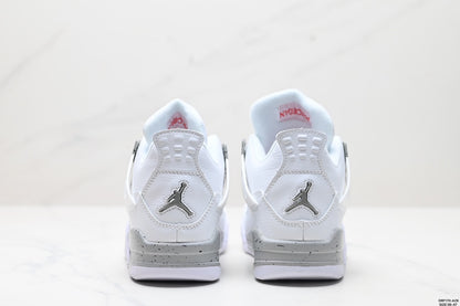 Nike Air Jordan 4 Retro Sneakers – White & Speckled Grey