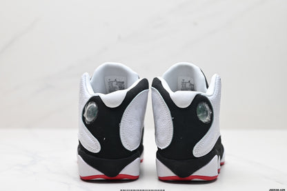 Nike Air Jordan 13 Retro Mid-Top Sneakers – White, Black & Red