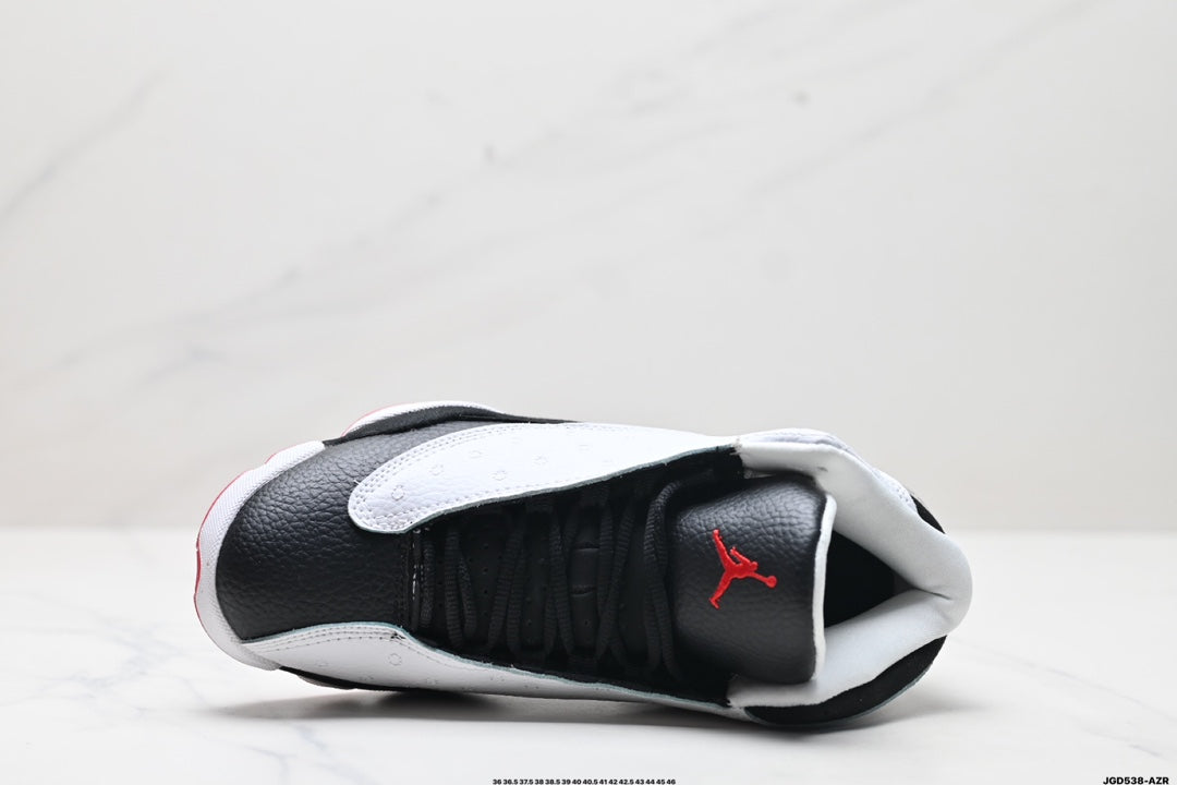 Nike Air Jordan 13 Retro Mid-Top Sneakers – White, Black & Red